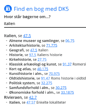 Eksempel på søgningsresultat